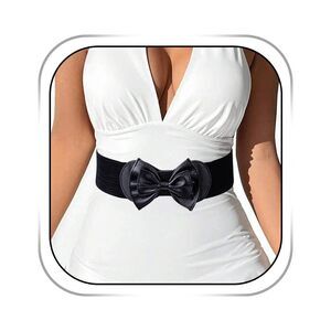 Womens Stretchy Belt Wide Elastic Belts Bow Waist Belt Plus Size For 6816